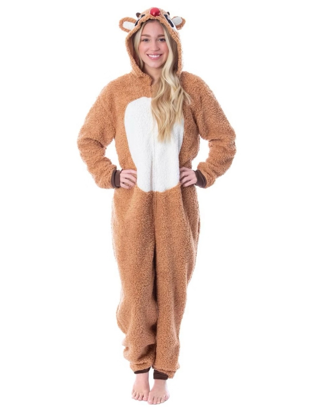 Rudolph the Red-Nosed Reindeer Adult Onesie – Size Large 🦌🎄
